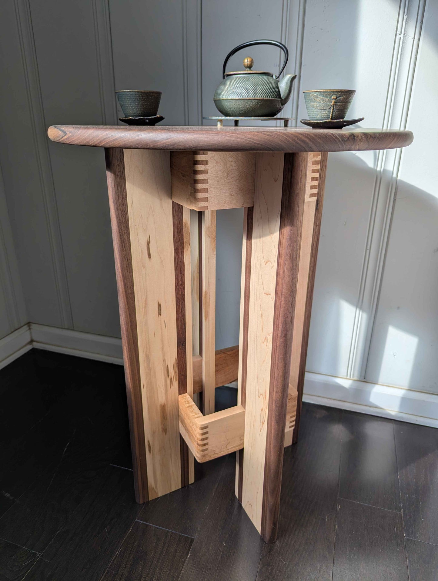 Walnut and Maple Bistro table