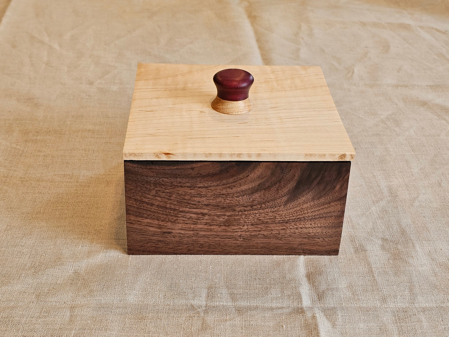 Small Decorative Keepsake Box (Purpleheart Handle)