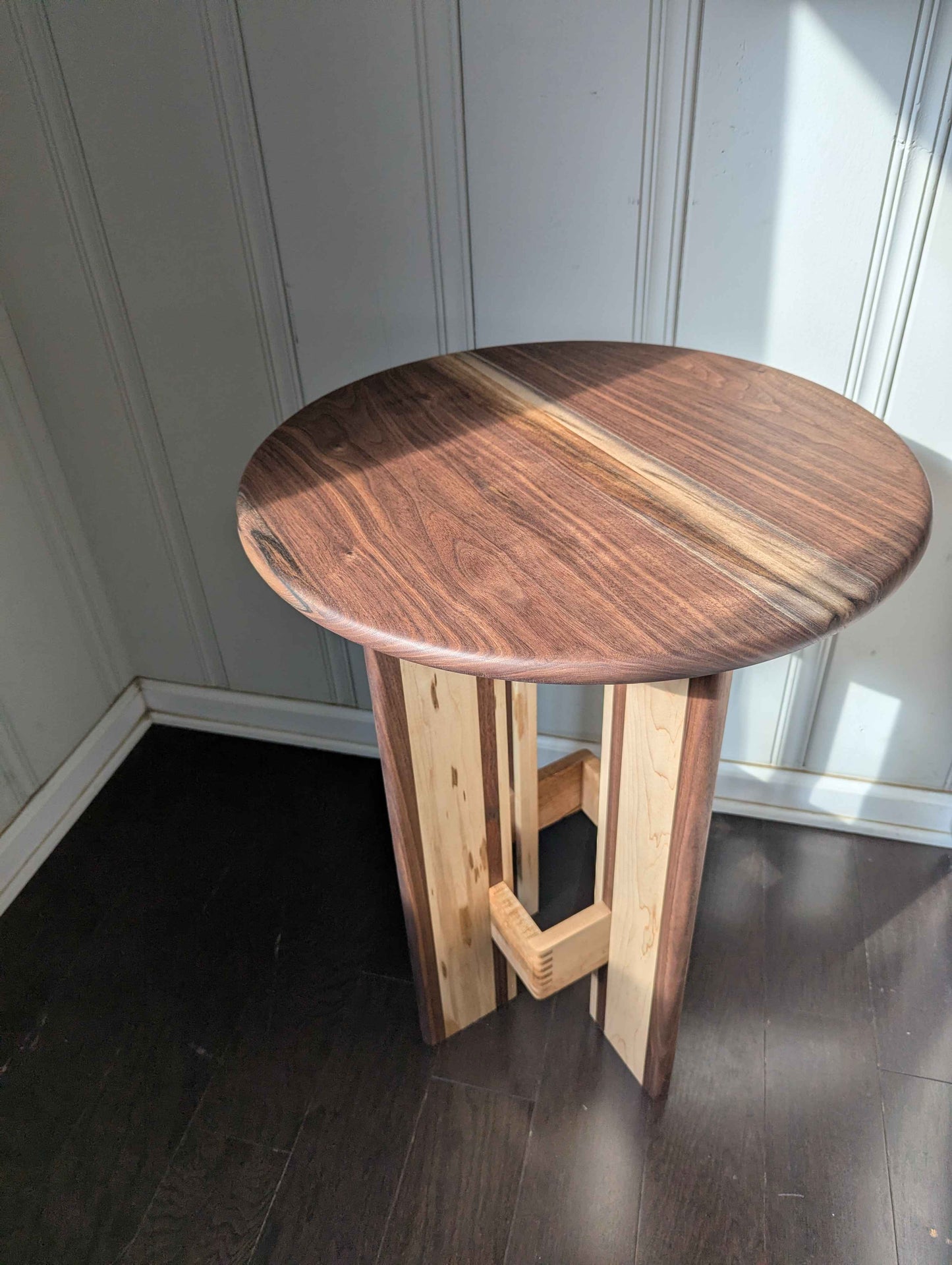 Walnut and Maple Bistro table