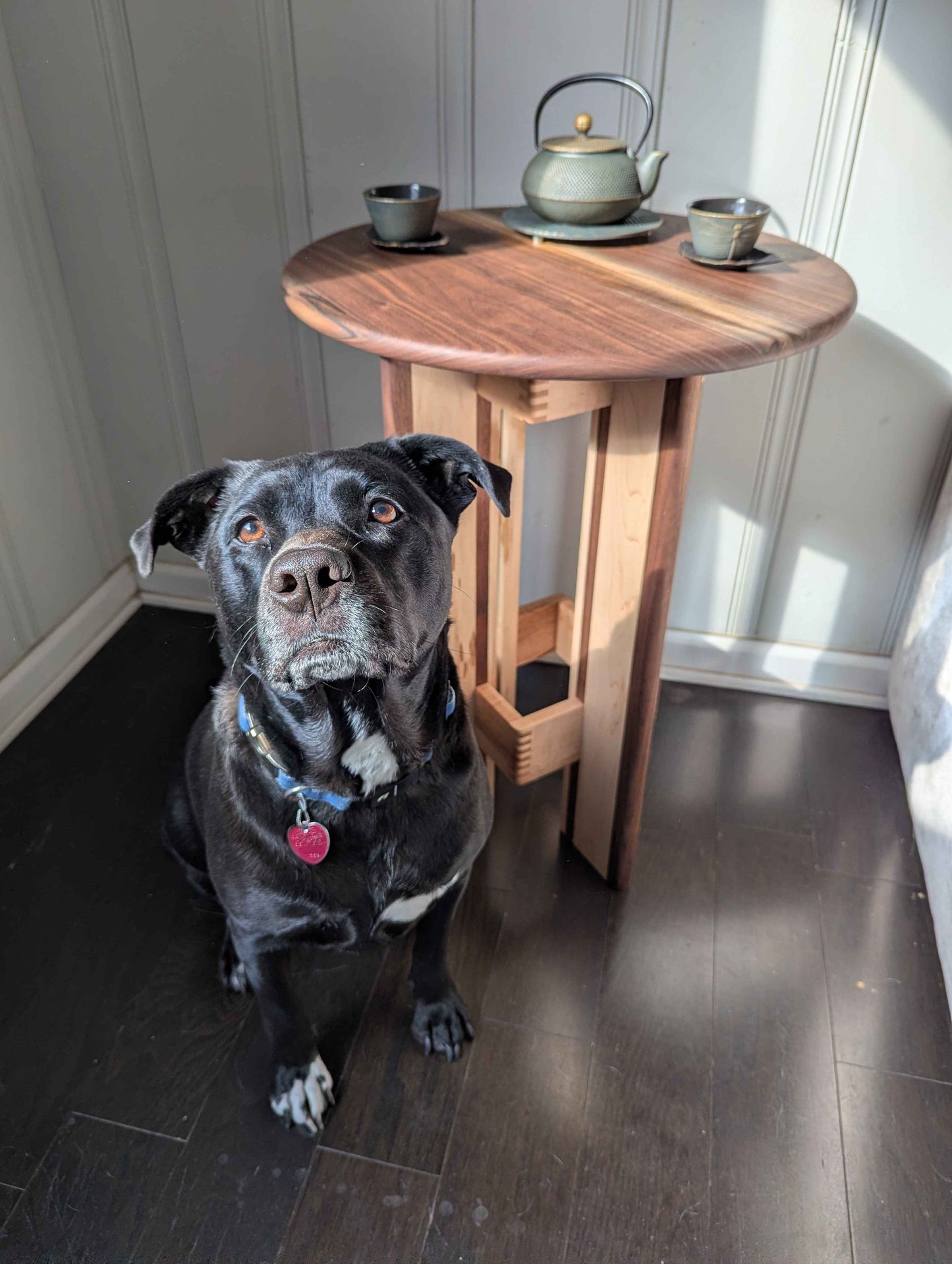 Walnut and Maple Bistro table