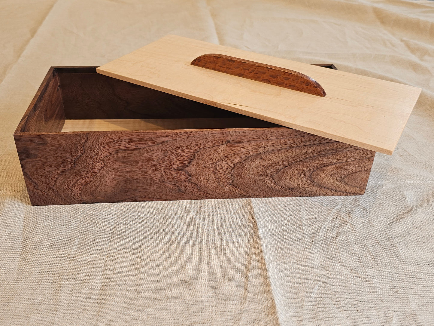 Walnut and Maple Keepsake box
