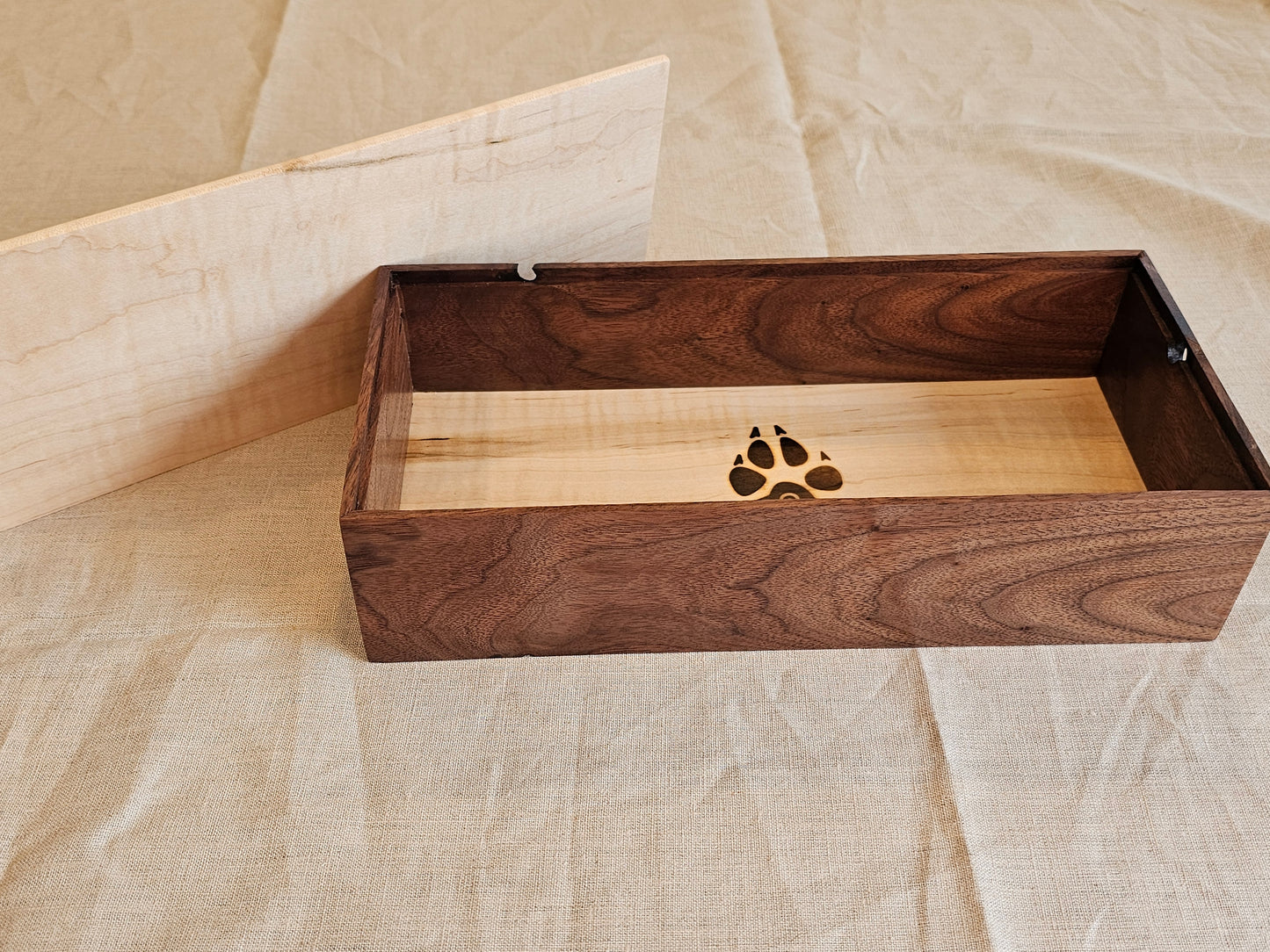 Walnut and Maple Keepsake box